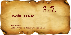 Horák Timur névjegykártya